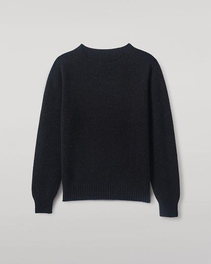 JOHNSTONS OF ELGIN  MENS TIREE CREW SWEATER BLUE 100% DONEGAL CASHMERE KAI05755HD7348