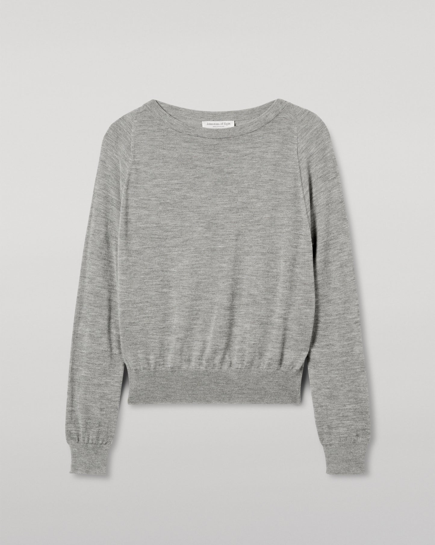 JOHNSTONS OF ELGIN WOMENS FINOLA SWEATER GREY 100% SUPERFINE CASHMERE KAI05789HA4253