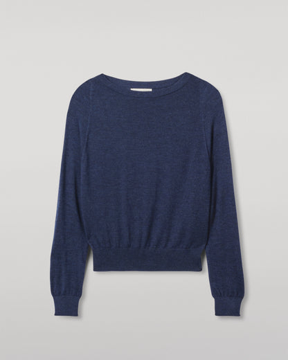 JOHNSTONS OF ELGIN WOMENS FINOLA SWEATER NAVY 100% SUPERFINE CASHMERE KAI05789HD7350