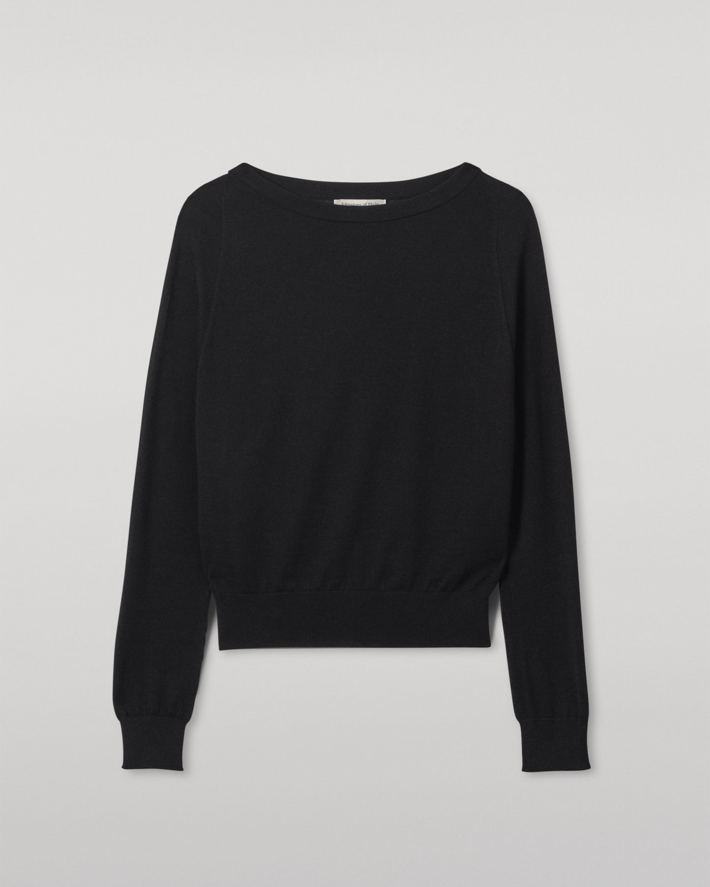 JOHNSTONS OF ELGIN WOMENS FINOLA SWEATER BLACK 100% SUPERFINE CASHMERE  KAI05789SA7146