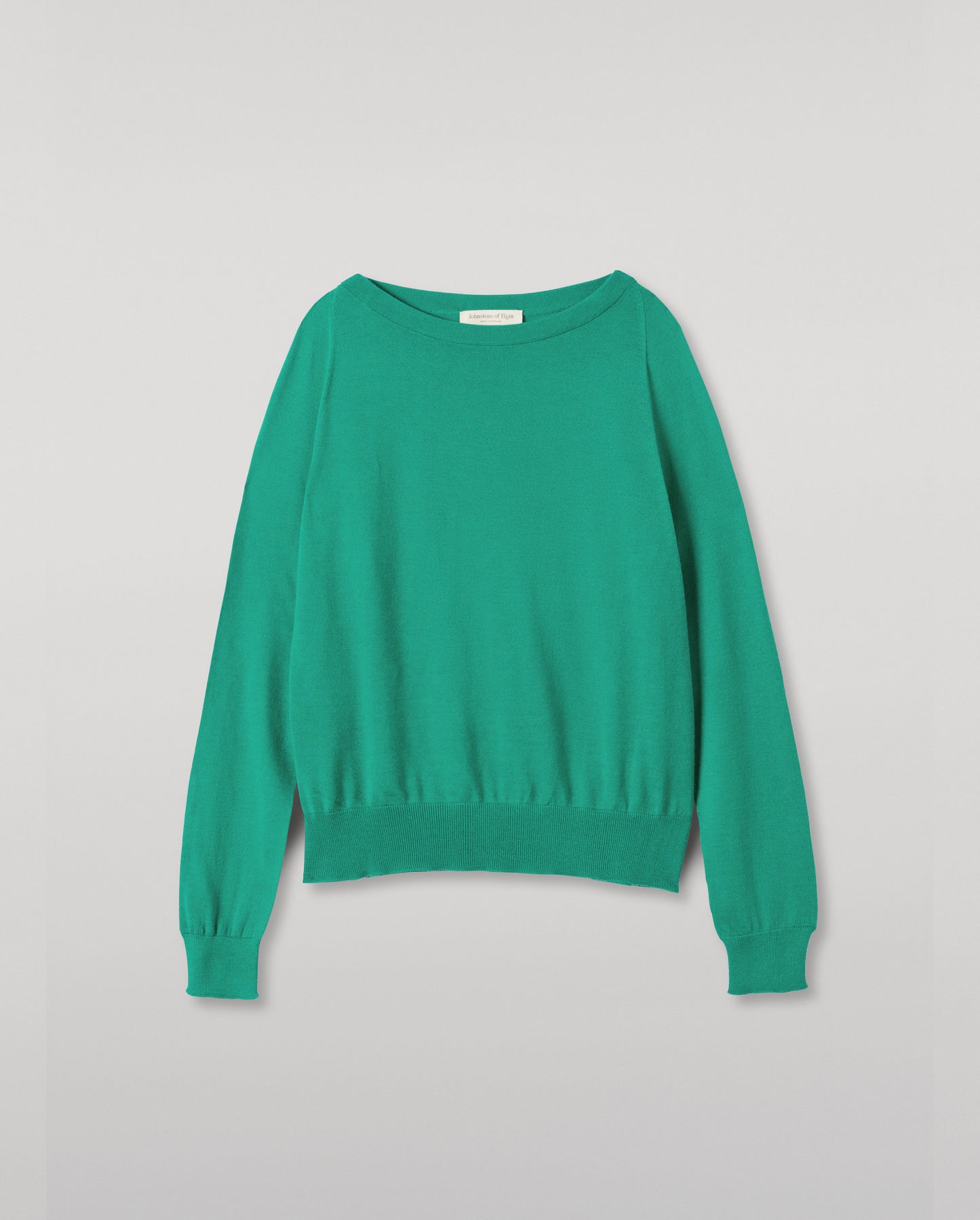 JOHNSTONS OF ELGIN WOMENS FINOLA SWEATER GREEN 100% SUPERFINE CASHMERE KAI05789SC4714