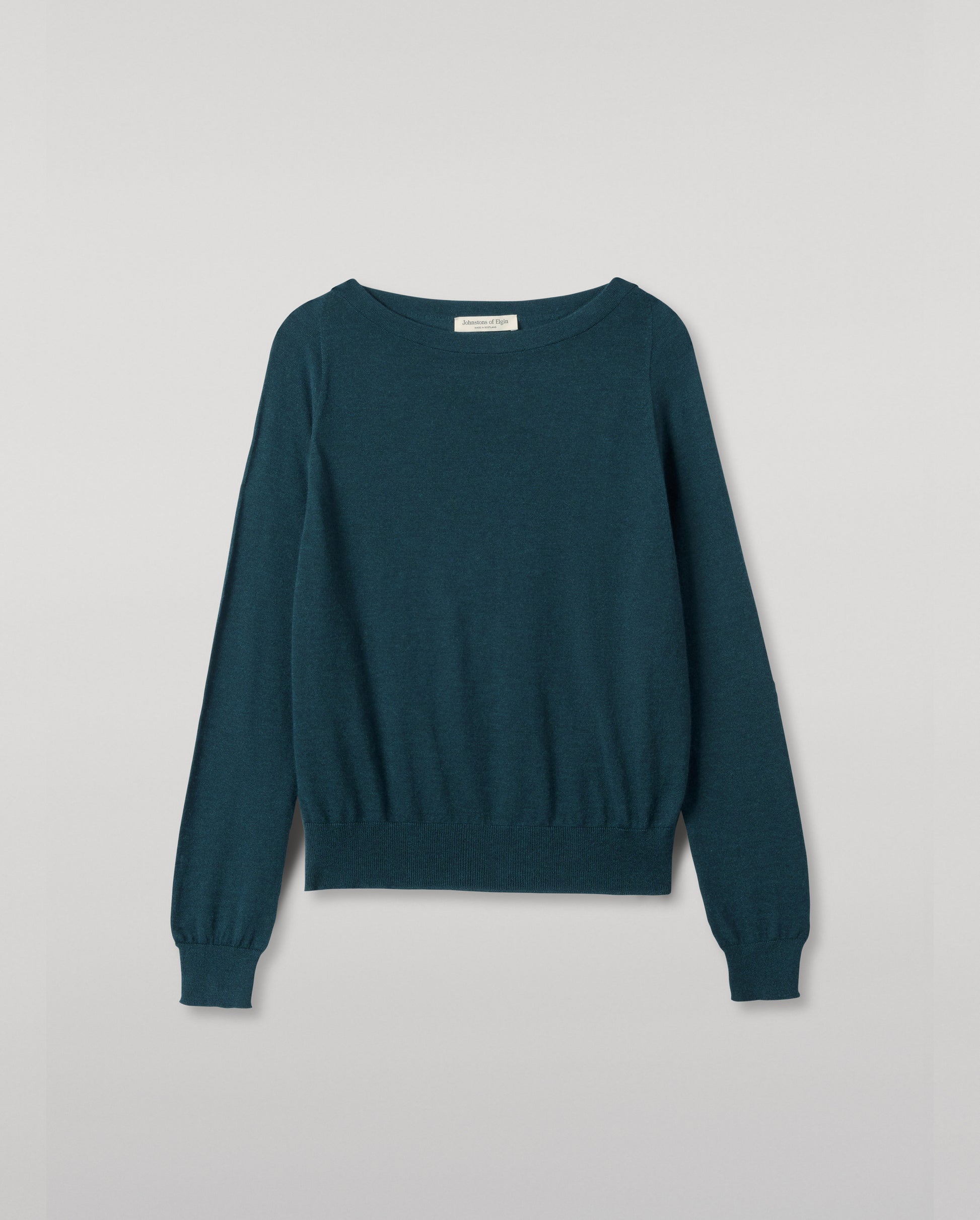 JOHNSTONS OF ELGIN WOMENS FINOLA SWEATER GREEN 100% SUPERFINE CASHMERE KAI05789SC7344