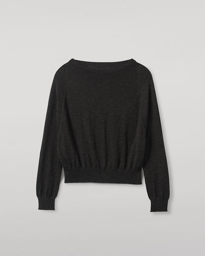 JOHNSTONS OF ELGIN WOMENS FINOLA SWEATER GREY 100% SUPERFINE CASHMERE KAI05789HA7218