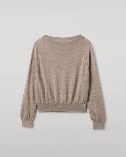 JOHNSTONS OF ELGIN WOMENS FINOLA SWEATER LIGHT BROWN 100% SUPERFINE CASHMERE KAI05789HB0273