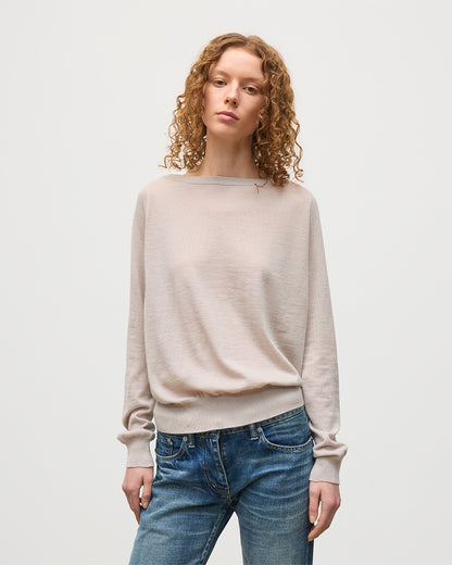 JOHNSTONS FO ELGIN WOMENS FINOLA SWEATER IVORY 100% SUPERFINE CASHMERE KAI05789SA0664