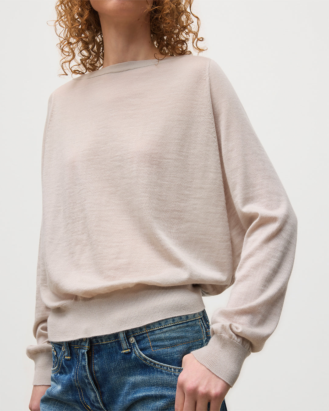 JOHNSTONS OF ELGIN WOMENS FINOLA SWEATER IVORY 100% SUPERFINE CASHMERE KAI05789SA0664