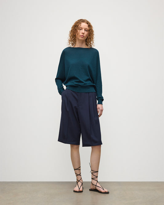 JOHNSTONS OF ELGIN WOMENS FINOLA SWEATER GREEN 100% SUPERFINE CASHMERE KAI05789SC7344