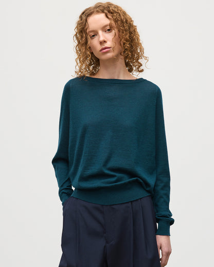 JOHNSTONS OF ELGIN WOMENS FINOLA SWEATER GREEN 100% SUPERFINE CASHMERE KAI05789SC7344