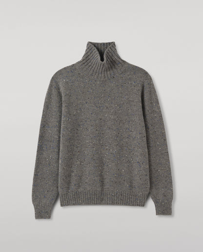 JOHNSTONS OF ELGIN MACKINTOSH ROLL NECK SWEATER DONEGAL CASHMERE ROLL NECK SWEATER GREY 100% CASHMERE KAI05957HA4270