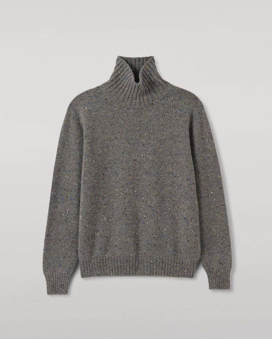JOHNSTONS OF ELGIN MACKINTOSH ROLL NECK SWEATER DONEGAL CASHMERE ROLL NECK SWEATER GREY 100% CASHMERE KAI05957HA4270