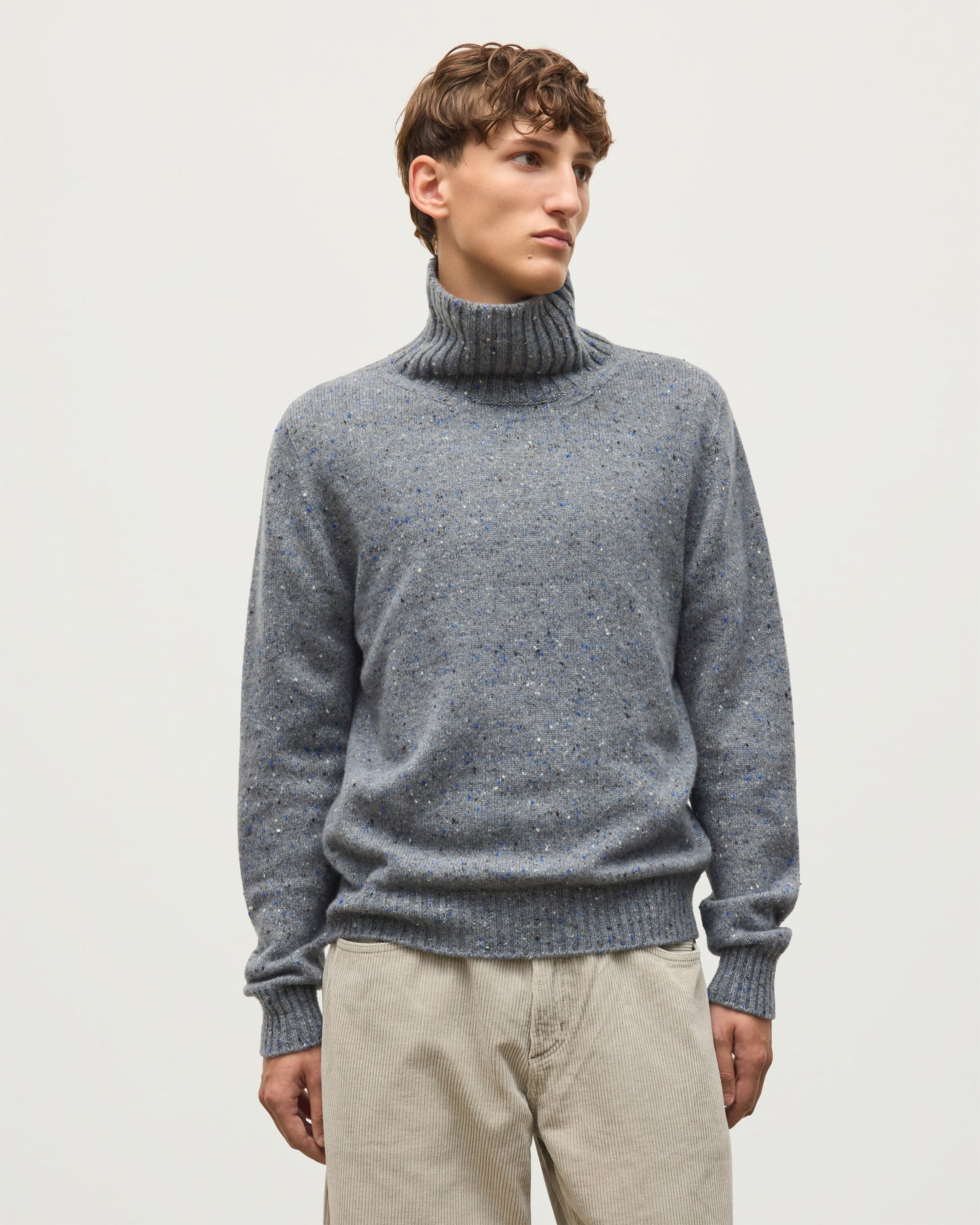 JOHNSTONS OF ELGIN MACKINTOSH ROLL NECK SWEATER DONEGAL CASHMERE ROLL NECK SWEATER GREY 100% CASHMERE KAI05957HA4270