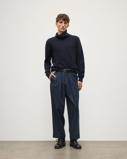 JOHNSTONS OF ELGIN MACKINTOSH ROLL NECK SWEATER DONEGAL CASHMERE ROLL NECK SWEATER BLUE 100% CASHMERE KAI05957HD7348