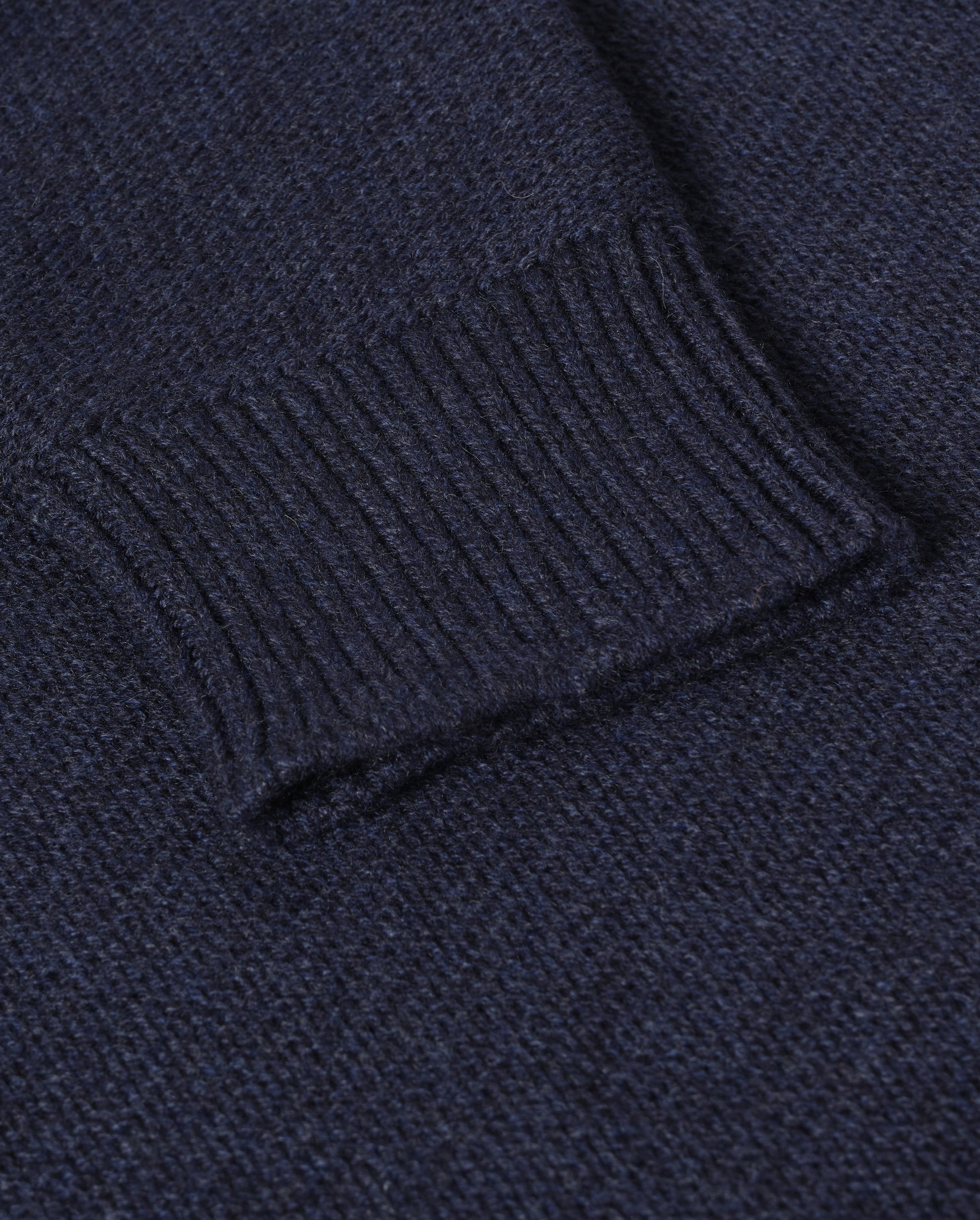 JOHNSTONS OF ELGIN MAGGIE ROLL NECK SWEATER CASHMERE REVERSE STITCH ROLL NECK SWEATER - 8 PLY NAVY 100% CASHMERE KAI05983HD7350