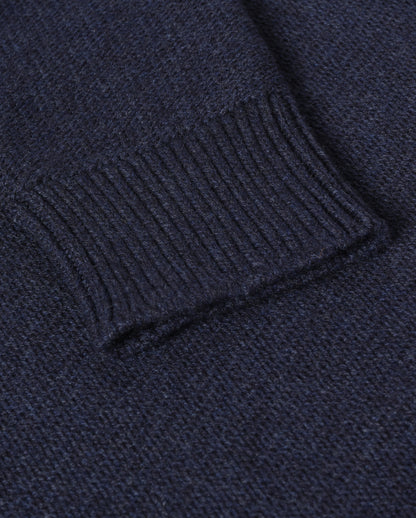 JOHNSTONS OF ELGIN MAGGIE ROLL NECK SWEATER CASHMERE REVERSE STITCH ROLL NECK SWEATER - 8 PLY NAVY 100% CASHMERE KAI05983HD7350