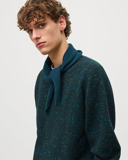 JOHNSTONS OF ELGIN REEL BANDANA BOTTLE GREEN 100% CASHMERE IWTH MATCHING CREW NECK SWEATER HAE03430SC7341ONE