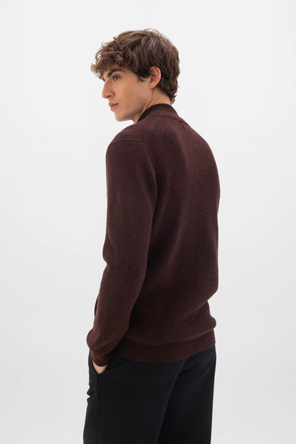 Johnstons of Elgin SS24 Unisex Knitwear Malt Brown Unisex Ribbed Cashmere Cardigan 