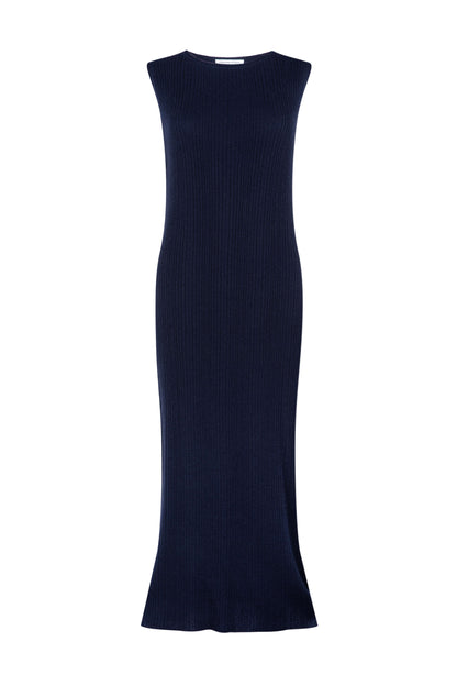 Sleeveless Ribbed Cashmere Dress