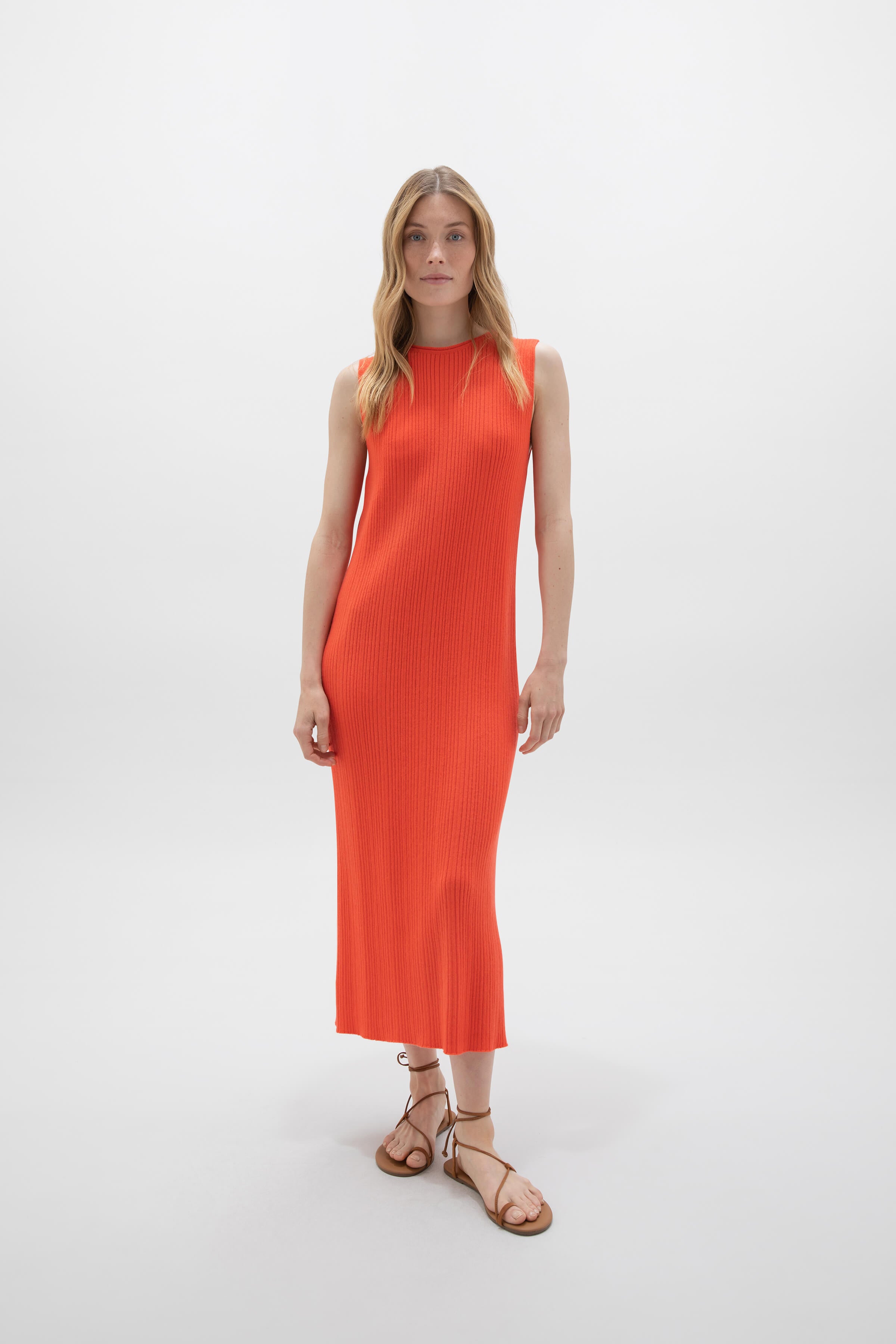 Sleeveless on sale coral dress