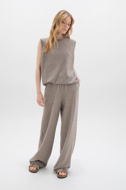 Johnstons of Elgin SS24 Women's Knitwear Pebble Wide Leg Cashmere Culottes KBP00926HB4057