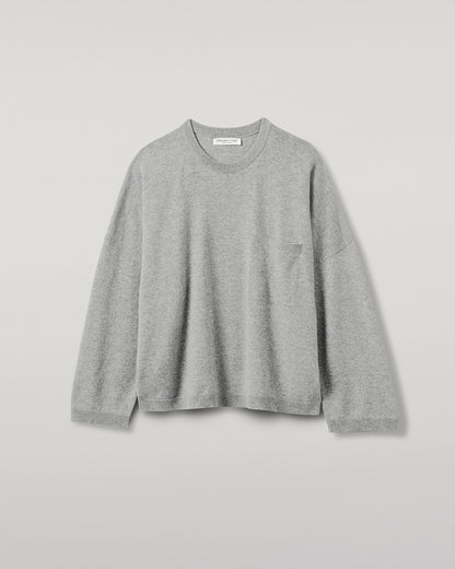 Johnstons of Elgin AW25 Women's Knitwear Light Grey Slouch Cashmere Sweater KAP05315HA0308