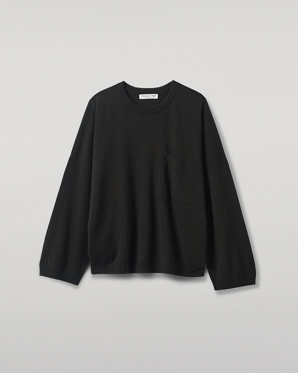 Johnstons of Elgin AW25 Women's Knitwear Iron Gauzy Pocket Grey Cashmere Jumper details
KAP05315SC7330