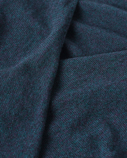 Johnstons of Elgin AW25 Women's Knitwear Heather Navy Ballet Wrap Navy Cashmere Cardigan Close Up  KAP05408HD7321