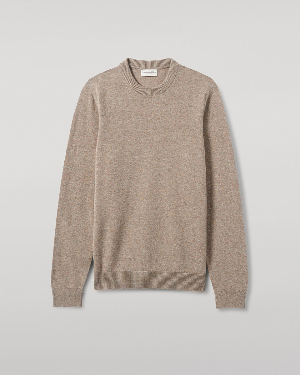 Cashmere Natural Round Neck Jumper | Men's Cashmere – Johnstons of