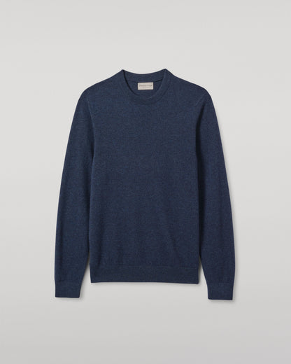 JOHNSTONS OF ELGIN MENS RORY CREW CLASSIC JUMPER NAVY 100% CASHMERE KAP05471HD7350