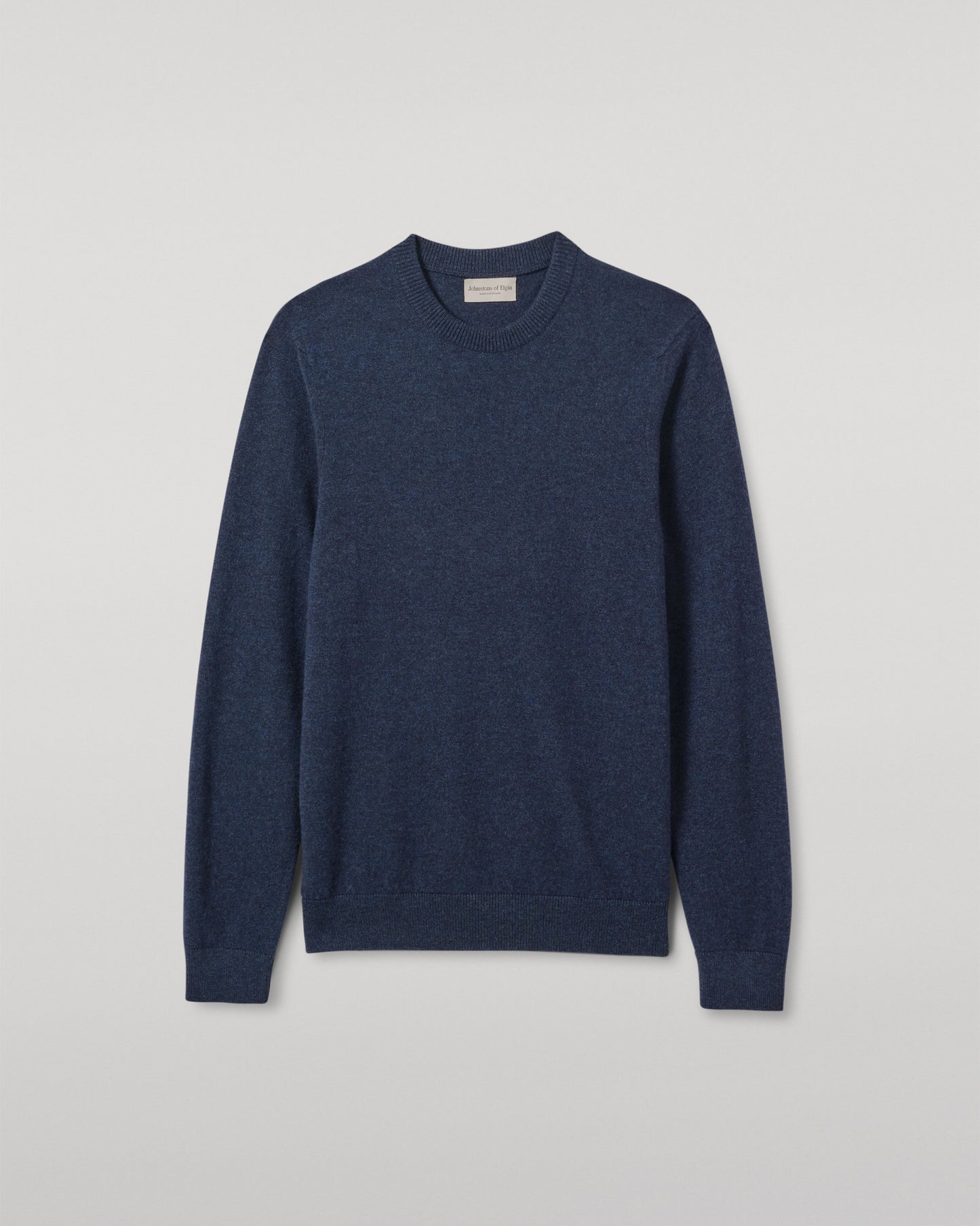 JOHNSTONS OF ELGIN MENS RORY CREW CLASSIC JUMPER NAVY 100% CASHMERE KAP05471HD7350