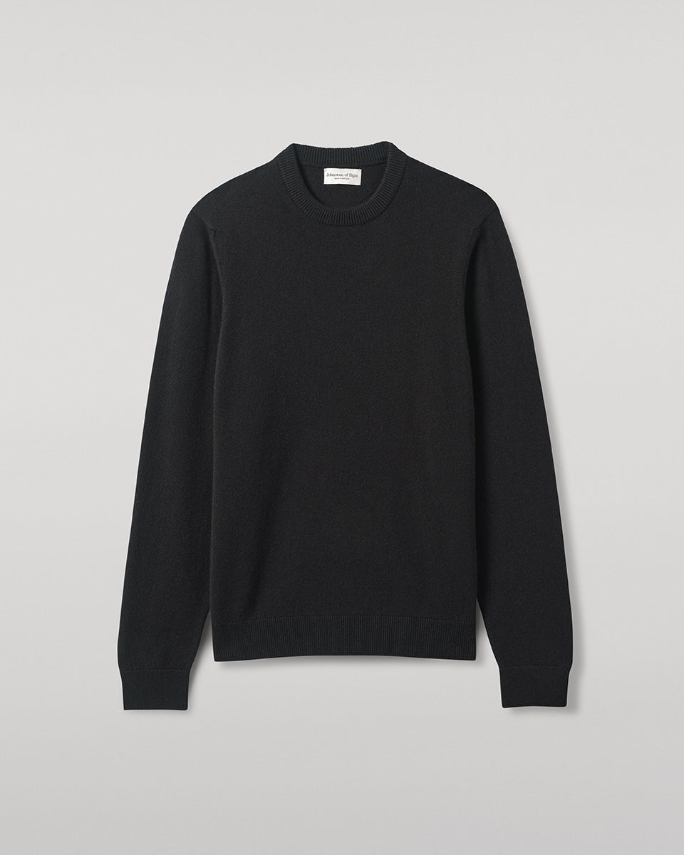 Johnstons of Elgin AW25 Men's Knitwear Icon Classic Cashmere Dark Grey Round Neck Jumper KAP05471SC7330