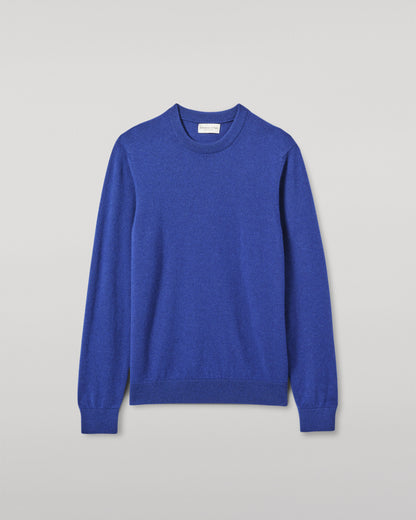 JOHNSTONS OF ELGIN MENS RORY CREW CLASSIC JUMPER BLUE 100% CASHMERE KAP05471SD5326