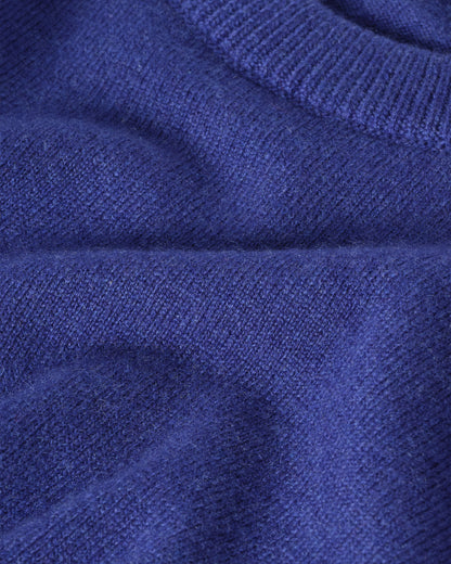 JOHNSTONS OF ELGIN MENS RORY CREW CLASSIC JUMPER BLUE 100% CASHMERE KAP05471SD5326