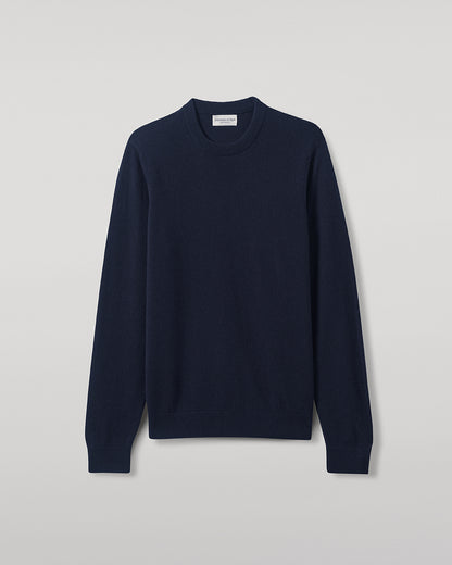 Johnstons of Elgin AW25 Men's Knitwear Dark Navy Classic Cashmere Navy Round Neck Jumper KAP05471SD7666