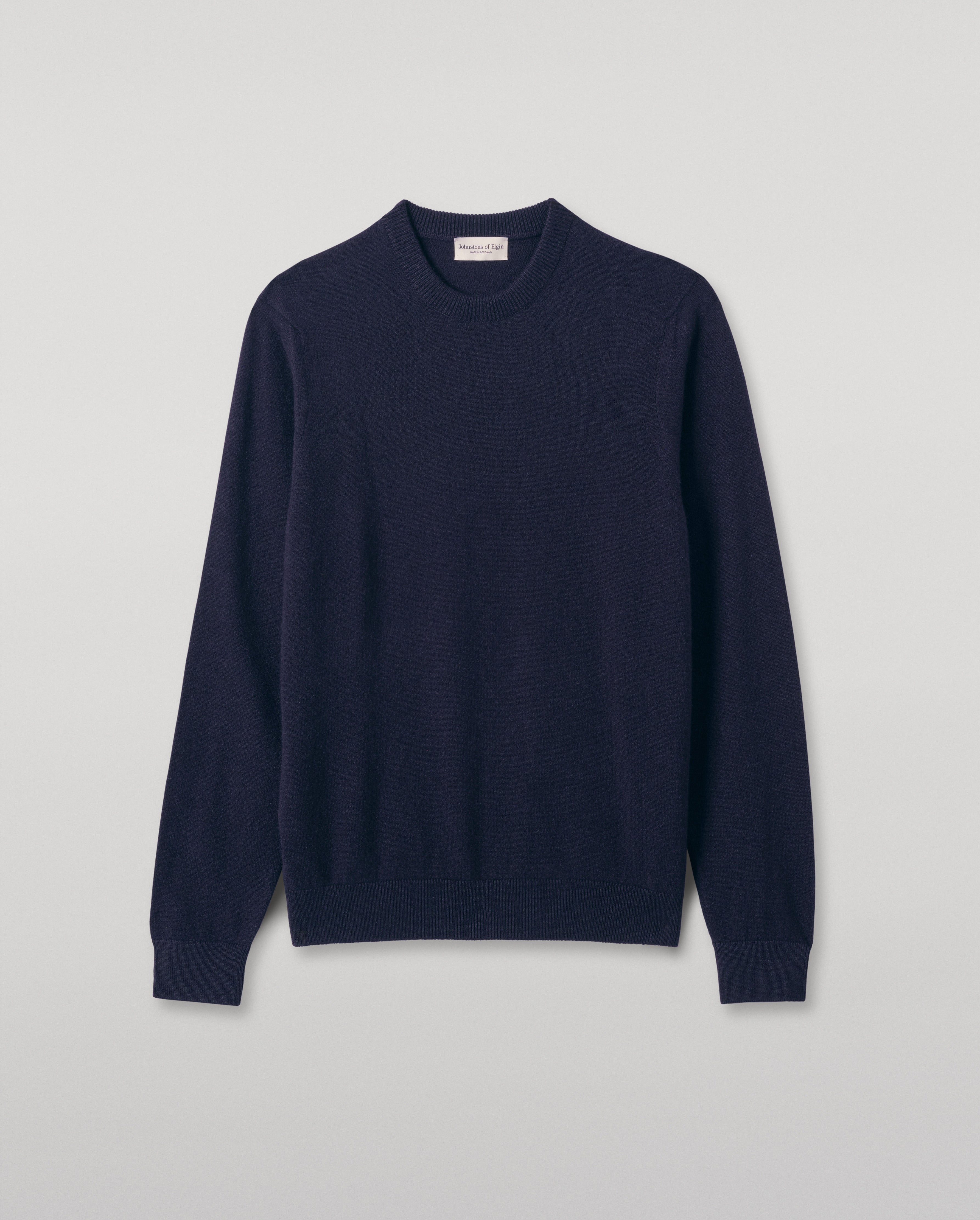 Classic Cashmere Navy Round Neck Jumper | Luxury Men's Knitwear