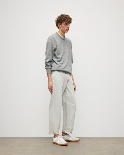 JOHNSTONS OF ELGIN MENS RORY CREW CLASSIC JUMPER GREY 100% CASHMERE KAP05471HA0400