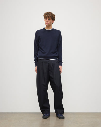 Johnstons of Elgin Men's Knitwear Dark Navy Classic Cashmere Navy Round Neck Jumper KAP05471SD7666