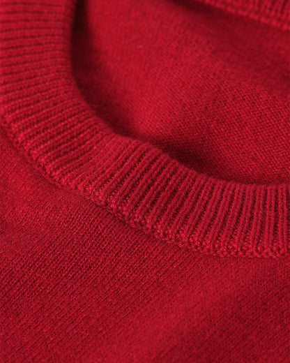 JOHNSTONS OF  ELGIN MENS RORY CREW CLASSIC JUMPER RED 100% CASHMERE KAP05471SE5325