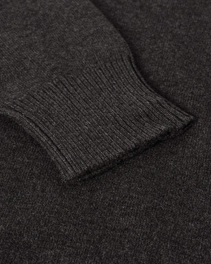 Johnstons of Elgin AW25 Men's Knitwear Charcoal Relaxed Milano Stitch Camel Jumper KAP05486HA7165