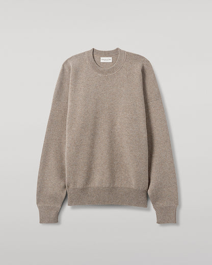 Johnstons of Elgin AW25 Men's Knitwear Ash Relaxed Milano Stitch Brown Jumper KAP05486HB4334