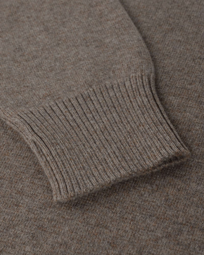 Johnstons of Elgin AW25 Men's Knitwear Ash Relaxed Milano Stitch Brown Jumper KAP05486HB4334