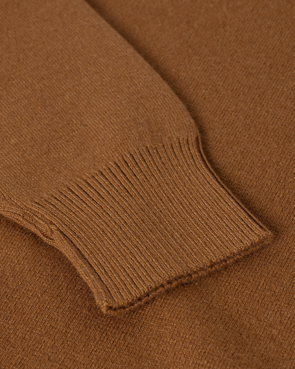 Johnstons of Elgin AW25 Men's Knitwear Dark Camel Relaxed Milano Stitch Camel Jumper KAP05486SB4620