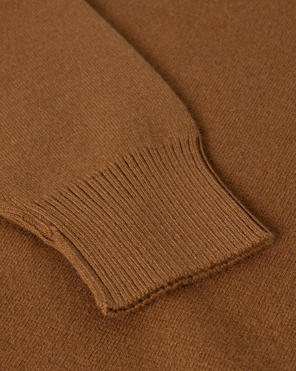 Johnstons of Elgin AW25 Men's Knitwear Dark Camel Relaxed Milano Stitch Camel Jumper KAP05486SB4620