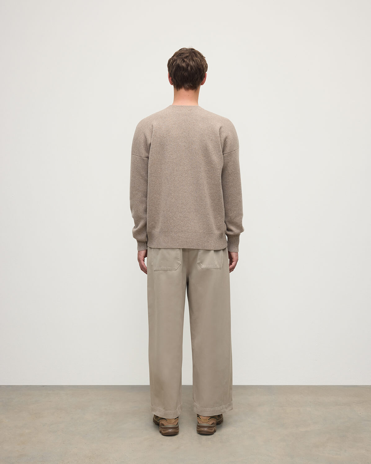 Johnstons of Elgin AW25 Men's Knitwear Ash Relaxed Milano Stitch Brown Jumper KAP05486HB4334