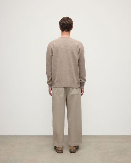 Johnstons of Elgin AW25 Men's Knitwear Ash Relaxed Milano Stitch Brown Jumper KAP05486HB4334