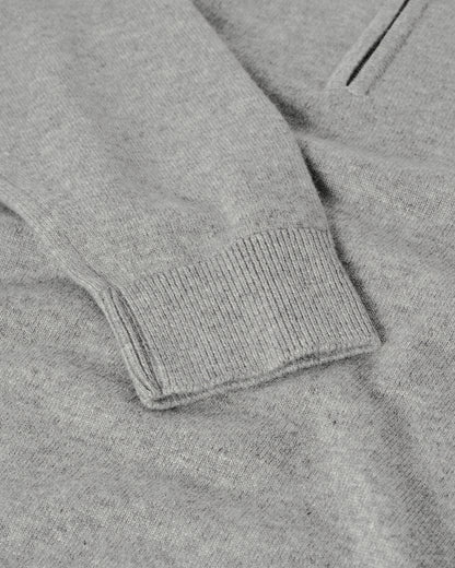 Johnstons of Elgin AW25 Men's Knitwear Light Grey Classic Cashmere Grey  Zip Neck Jumper KAP05695HA0308