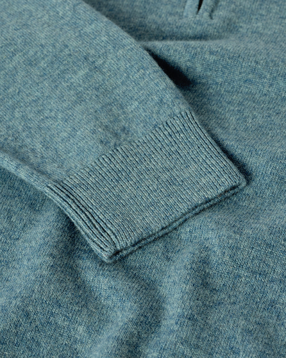 Johnstons of Elgin AW25 Men's Knitwear Seascape Classic Cashmere Green Zip Neck Jumper KAP05695HC0038