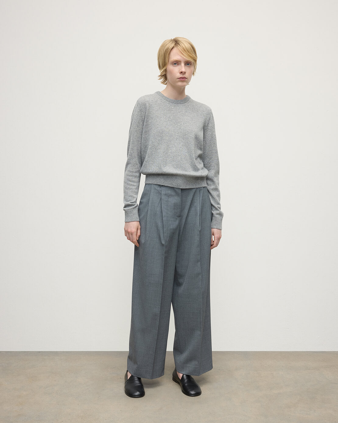 Cashmere Light Grey Round Neck Jumper