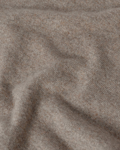 Johnstons of Elgin AW25 Women's Knitwear Ash Classic Cashmere Brown T-shirt details KAP05574HB4334