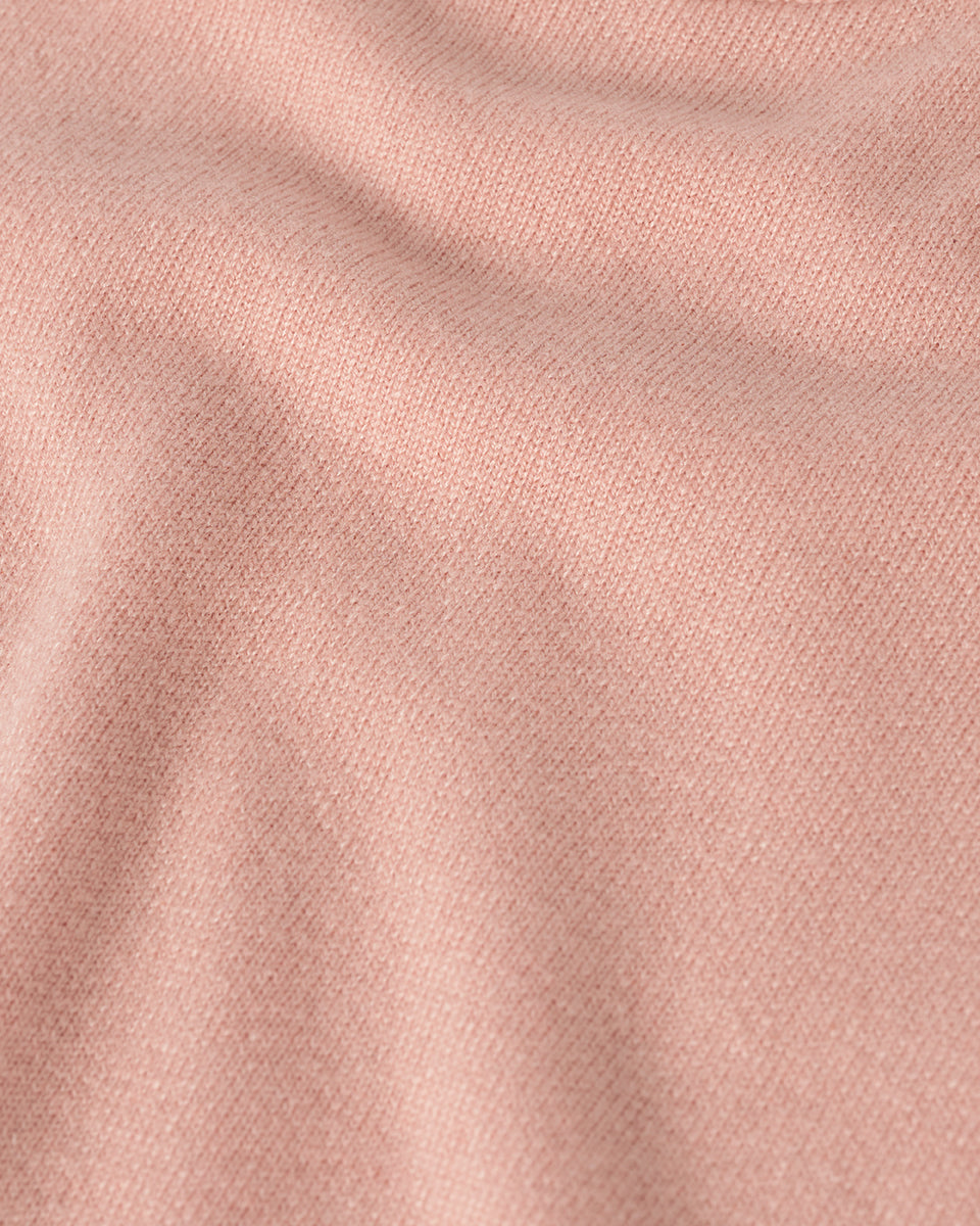 Johnstons of Elgin AW25 Women's Knitwear Nude Classic Cashmere Pink T-shirt Details KAP05574SE0740