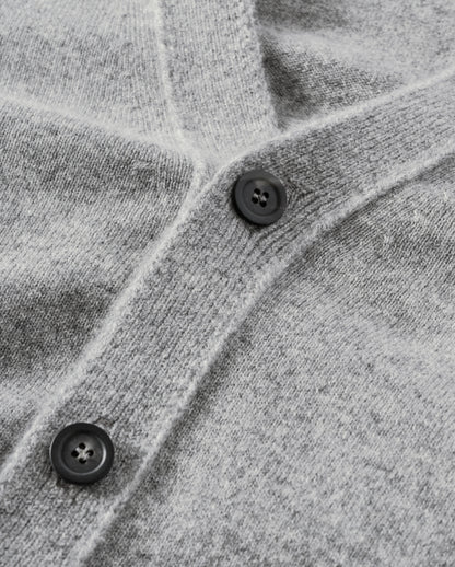 JOHNSTONS OF ELGIN MENS RORY VEE NECK CLASSIC CARDIGAN GREY 100% CASHMERE KAP05471SE5325